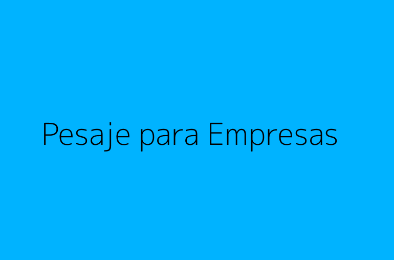 Pesaje para Empresas